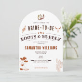 Stiefel und Bubbly Western Ranch Rodeo Brautparty Einladung (Stehend Vorderseite)