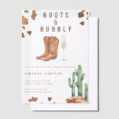 Stiefel und Bubbly Western Rodeo Brautparty Pergament Einladungen (Versetzt)