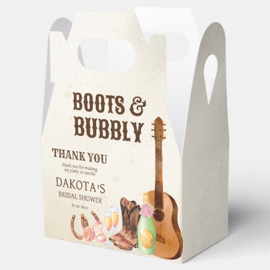 Stiefel und Bubbly Western Rodeo Cowgirl Brunch Geschenkschachtel (Geöffnet)