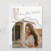 Stiefel und Bubbly White Brautparty Einladung (Rückseite)