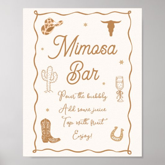 Stiefel und Bubby Brautparty Mimosa Bar Poster (Vorne)
