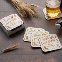 Stiefel und Bubby Brautparty Rechteckiger Pappuntersetzer