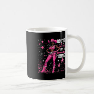 Stiefel und Glamour, das ist Cowgirl-Sache, schwar Kaffeetasse