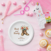 Stiefel und Glamour Rustikale Western-Brautparty  Pappteller (Party)