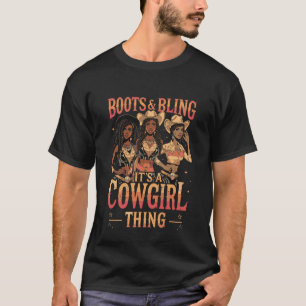 Stiefel und Glanz, es ist Cowgirl-Ding Western Cou T-Shirt