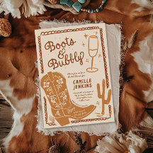 Stiefel und handgezogenes Brautparty