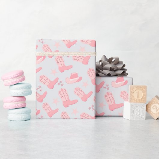 Stiefel- und Hut-Muster Geschenkpapier (Babyparty)