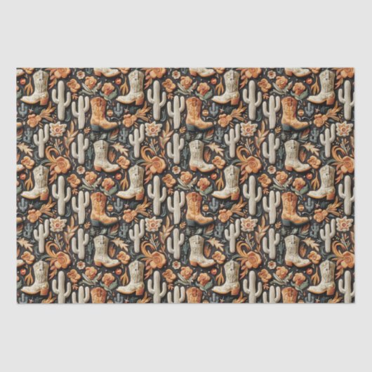Stiefel und Kakteen Seidenpapier (Vorderseite)