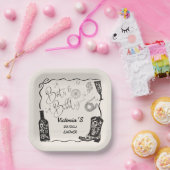 Stiefel und knackig Champagner Western Brautparty Pappteller (Party)