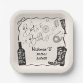 Stiefel und knackig Champagner Western Brautparty Pappteller (Vorderseite)