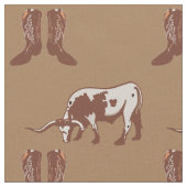 Stiefel und Rindfleisch-Western-Gewebe mit Stoff (Nahaufnahme)