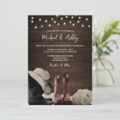 Stiefel und Rose Personalisierte Einladungen für H (Stehend Vorderseite)