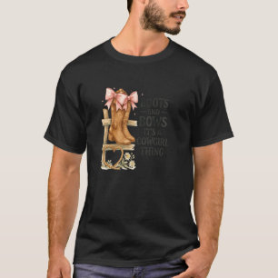 Stiefel und Schleifen Cowgirl-Ding Western-Rosa-Sc T-Shirt