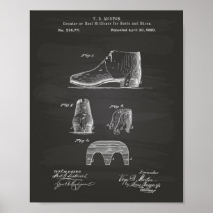 Stiefel und Schuhe 1880 Patente Art Chalkboard Poster
