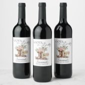 Stiefel und Sprudel Landhochzeit Brause Shower  Weinetikett (Flaschen)