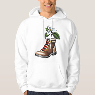 Stiefel und Trilliumaufkleber Hoodie