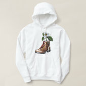 Stiefel und Trilliumaufkleber Hoodie (Design vorne)