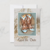 Stiefel und Trockenblumen  Save The Date (Vorderseite)