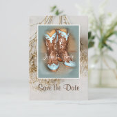 Stiefel und Trockenblumen  Save The Date (Stehend Vorderseite)