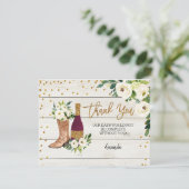 Stiefel und unglaublich rustikale Dankeschön-Karte Dankeskarte (Stehend Vorderseite)