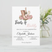 Stiefel Wein Blumenstiefel & Brautparty Einladung (Stehend Vorderseite)
