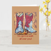 Stiefel werde ich ganz über Sie gehen! Karte (Gelbe Blume)