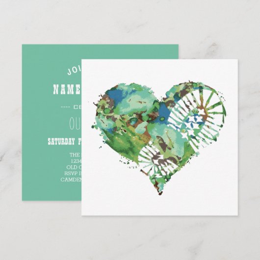 Stiefelmehlherz Einladung (Vorne/Hinten)