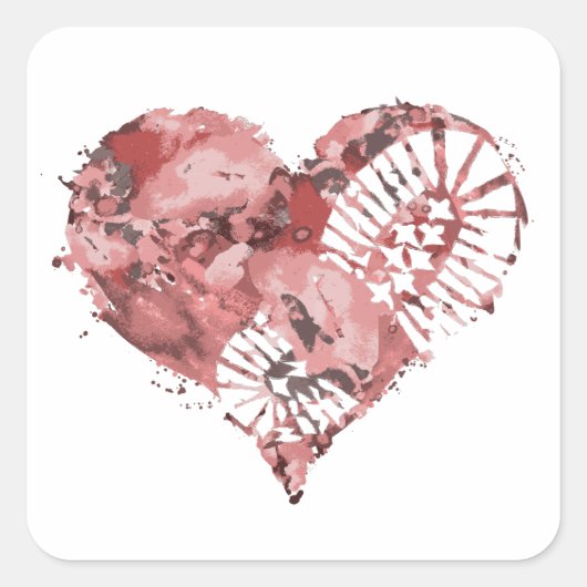 Stiefelmehlherz Quadratischer Aufkleber (Vorderseite)