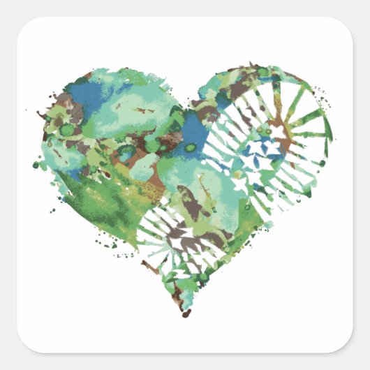 Stiefelmehlherz Quadratischer Aufkleber (Vorderseite)