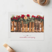 Stiefelreihe mit Blume Mitteilungskarte (Vorderseite/Rückseite Beispiel)