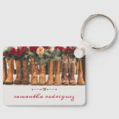 Stiefelreihe mit Blume Schlüsselanhänger (Vorderseite)