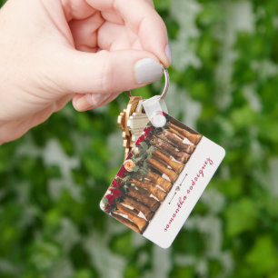 Stiefelreihe mit Blume Schlüsselanhänger