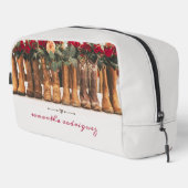 Stiefelreihe mit Blume Waschbeutel (Rechte Ecke)