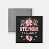Stiefmutter Est 2026 Blumen Muttertag Erwartet Magnet (Vorderseite/Rückseite)