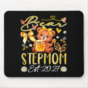 Stiefmutter Est 2027 Florale Fliege Müttertag Bär Mousepad