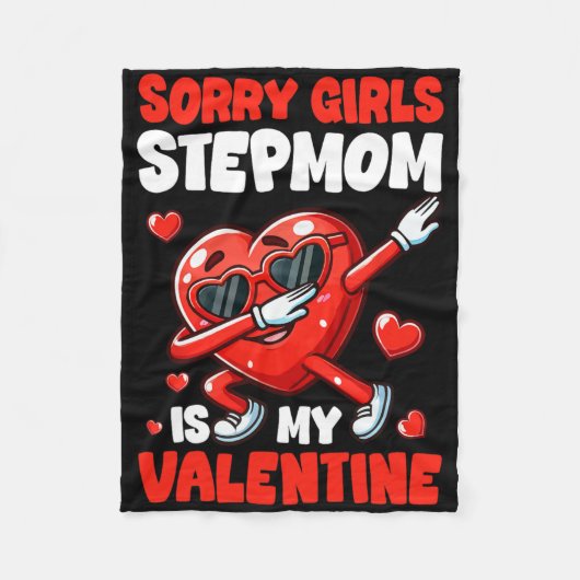 Stiefmutter ist mein Valentinstag Mädchen Lustiges Fleecedecke (Vorderseite)