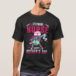 Stiefmutter Krankenschwester Frohen Muttertag Kran T-Shirt