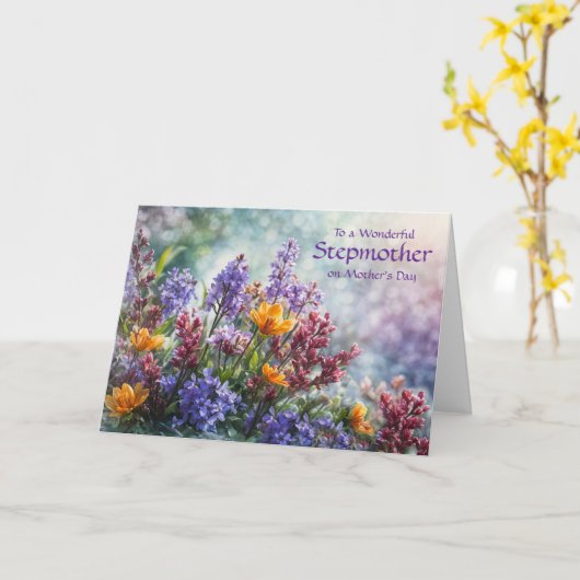 Stiefmutter oder Stiefmutti Frohen Muttertag Karte (Gelbe Blume)