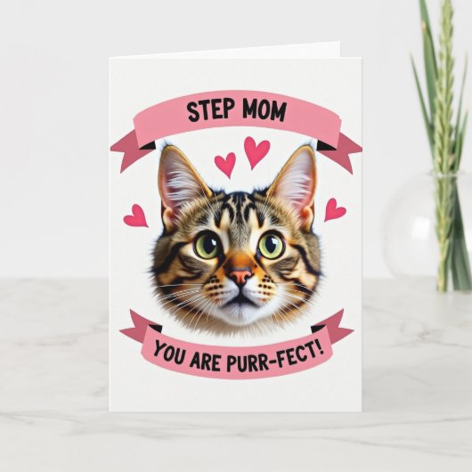 Stiefmutter Perfekte Tabby-Katze Karte (Vorderseite)