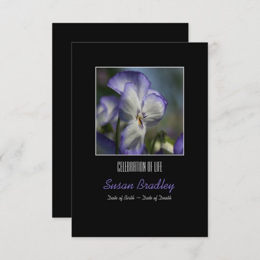 Stiefmütterchen 1 Feierlichkeiten zum Gedenken an  Einladung (Vorne/Hinten)