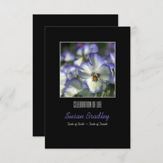 Stiefmütterchen 2 Feierlichkeiten zum Gedenken an Einladung (Vorne/Hinten)