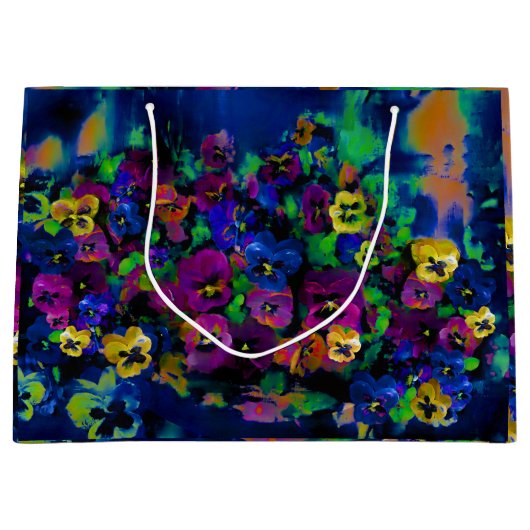 Stiefmütterchen Abstract 2 Große Geschentktasche Geschenktüte (Vorderseite)