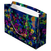 Stiefmütterchen Abstract 2 Große Geschentktasche Geschenktüte (Rückseite Schrägansicht)