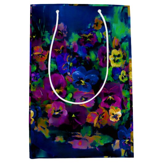 Stiefmütterchen [abstract 2] Mittlere Geschenktasc Geschenktüte (Vorderseite)