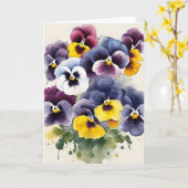 Stiefmütterchen - Aquarellblumen Karte (Gelbe Blume)