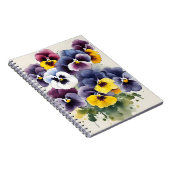 Stiefmütterchen - Aquarellblumen Notizblock (Rechte Seite)