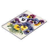 Stiefmütterchen - Aquarellblumen Notizblock (Linke Seite)