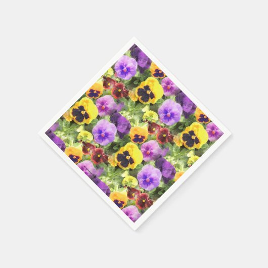 Stiefmütterchen Aquarellfarbe Serviette (Ecke)