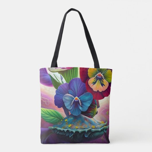 Stiefmütterchen auf der Muschel Tasche (Rückseite)