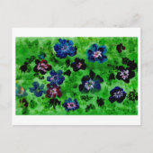 Stiefmütterchen auf grüner Postkarte (Vorderseite)